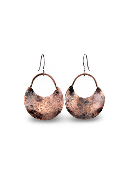 Pendientes Media Luna Cobre