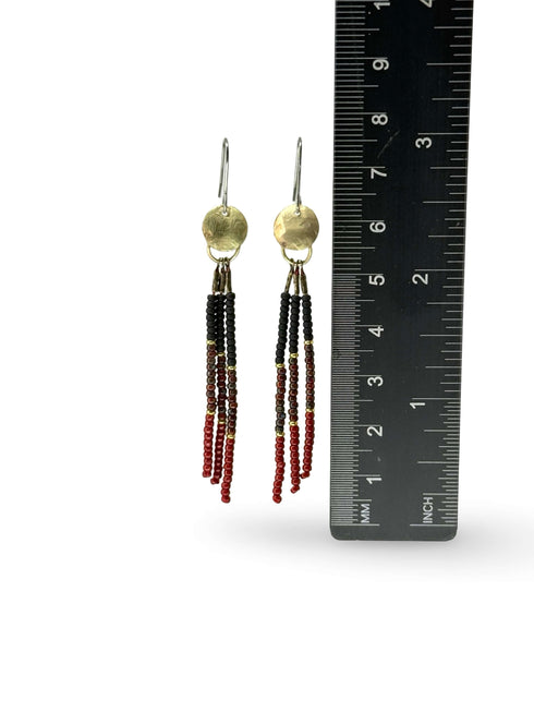 Fine Short Seed Disc Brass Earrings