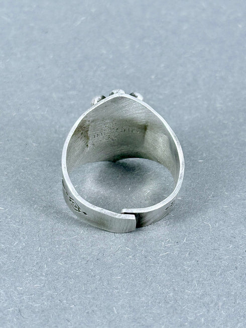 Anillo plata grabado y turquesa