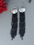 Pendientes Seeds Plata Disco medio Negro