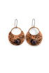 Copper Amethyst Moon Dangle Earrings
