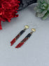 Fine Short Seed Disc Brass Earrings
