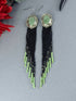 Pendientes Seeds Laton Y Turquesas Verde