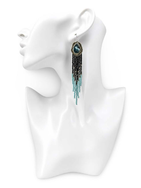 Brass and Turquoise Seed Earrings