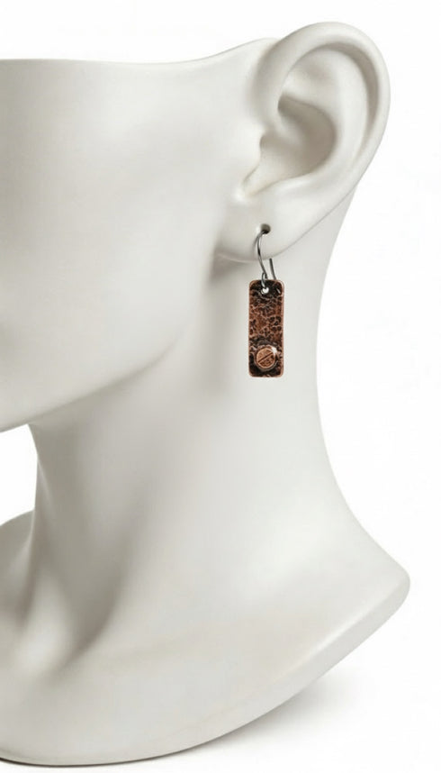 Pendientes Tira Tornillo Cobre