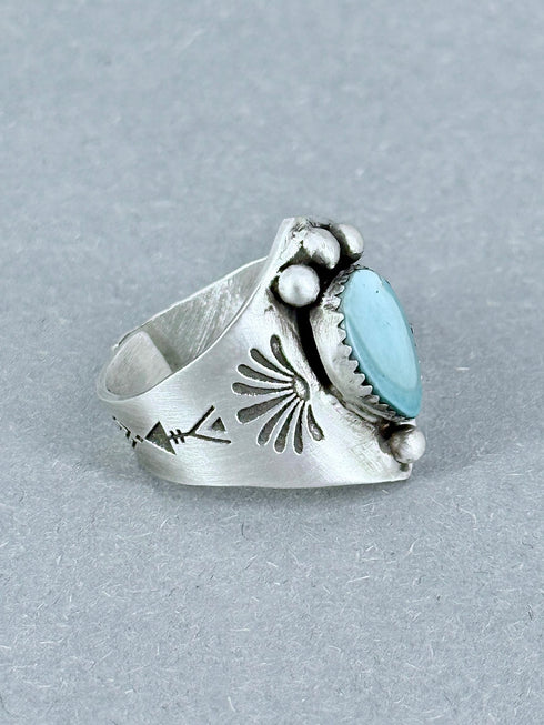 Anillo plata grabado y turquesa