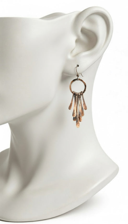 Pendientes Aro Palitos Cobre