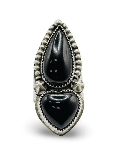 Onyx Heart Duo Ring