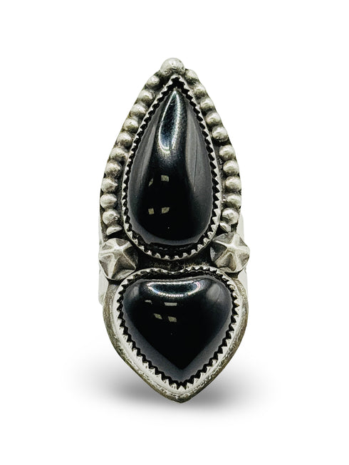 Anillo Duo Corazon Onix