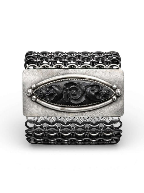 Brazalete Malla Elastica Base Skull and Roses
