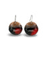 Round Domed Enameled Copper Earrings