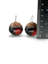 Round Domed Enameled Copper Earrings