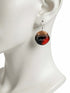 Round Domed Enameled Copper Earrings