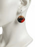 Round Domed Enameled Copper Earrings