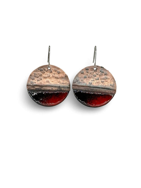 Pendientes Cobre Redondos Plano Esmaltados