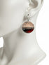 Flat Enameled Round Copper Earrings
