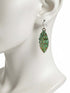 Flat Copper Earrings Green Patina