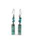 Pendientes Cobre Patina azul y Turquesa Chips