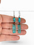 Pendientes Cobre Patina azul y Turquesa Chips