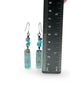 Pendientes Cobre Patina azul y Turquesa Chips