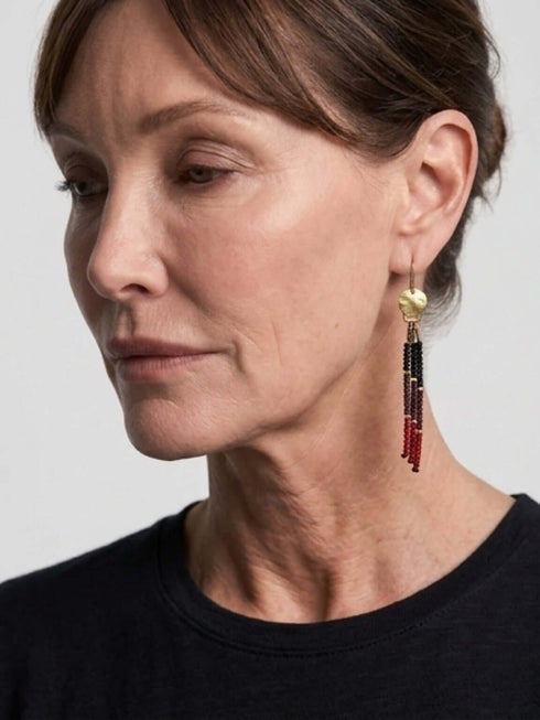 Fine Short Seed Disc Brass Earrings