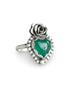 Green Agate Heart Ring