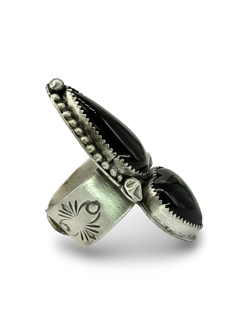 Anillo Duo Corazon Onix