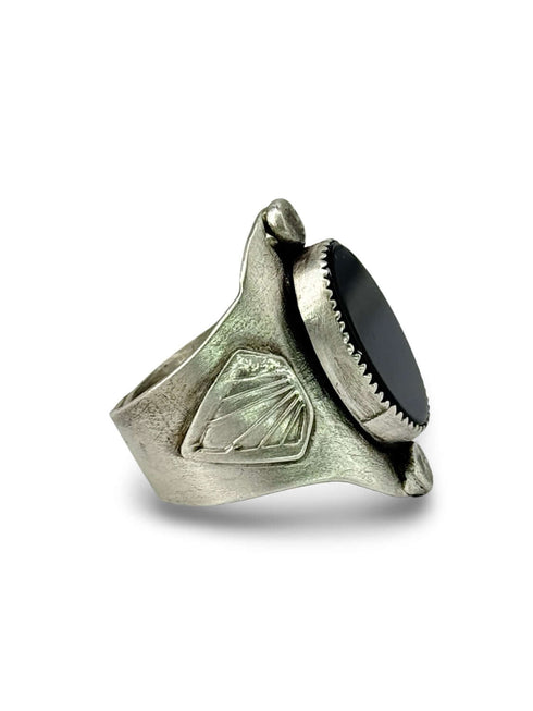 Anillo Escudo Ónix Negro