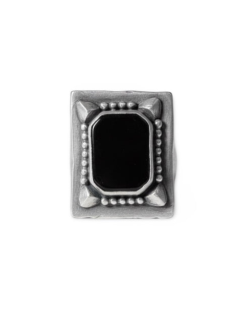 Anillo Sello Rectangular con Piedra