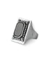 Anillo Sello Rectangular con Piedra