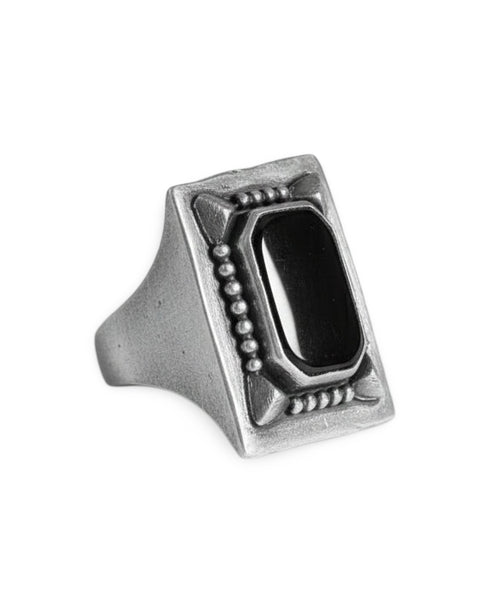 Anillo Sello Rectangular con Piedra