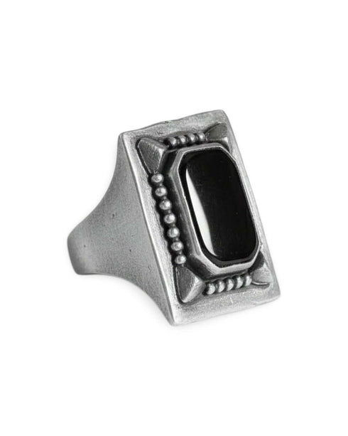 Anillo Sello Rectangular con Piedra