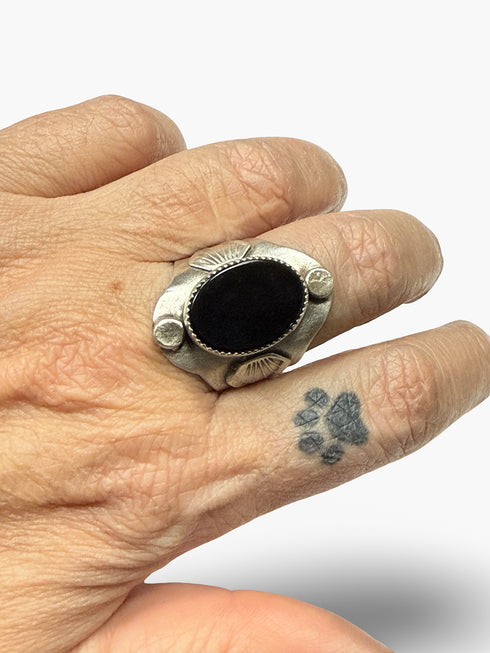 Anillo Escudo Ónix Negro