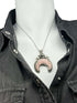 Rhodochrosite Moon Pendant