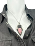 Colgante DUO con Rodocrosita y Obsidiana Drusa