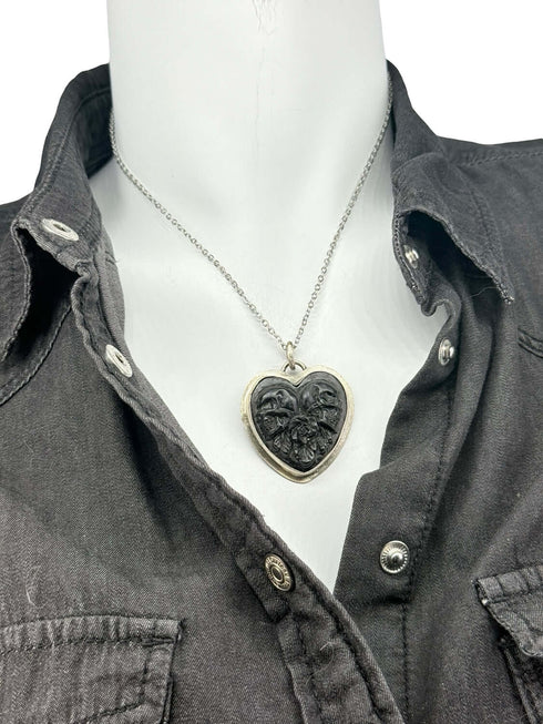 Colgante Corazon Skull and Roses
