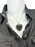 Skull and Roses Heart Pendant