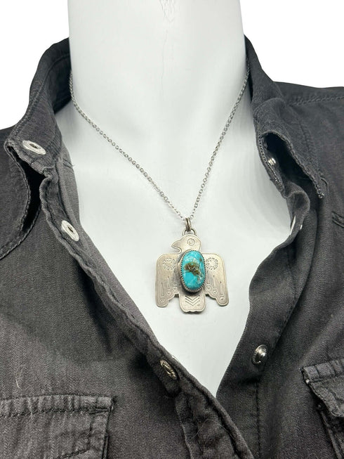 Turquoise Thunderbird Pendant