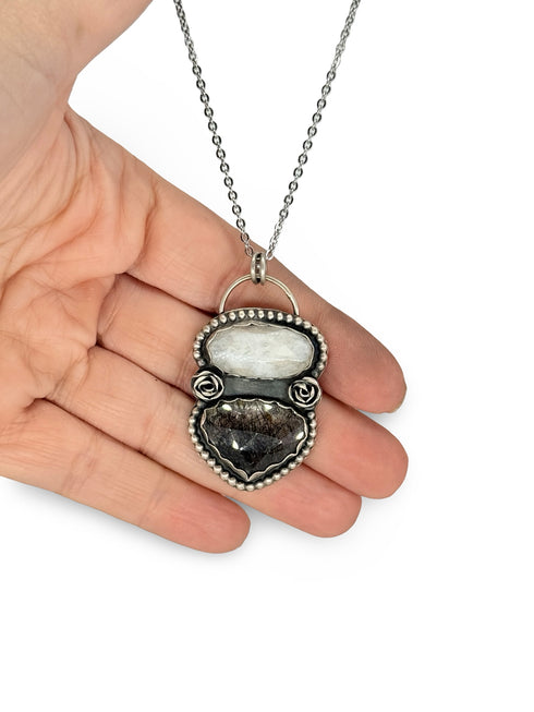 Colgante Duo Cuarzo y Piedra Luna