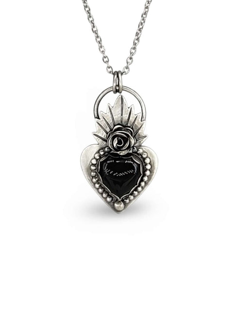 Colgante Corazón Llamas Onix