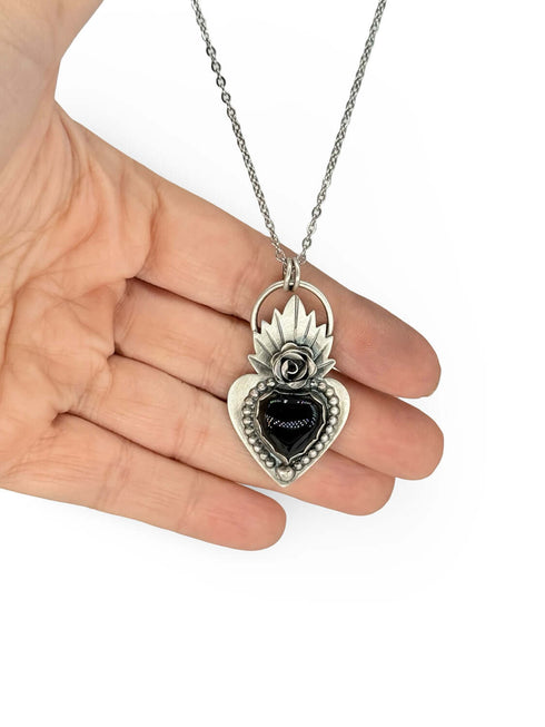 Colgante Corazón Llamas Onix