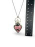 Colgante Corazón Rodonita con Rosa y Llama
