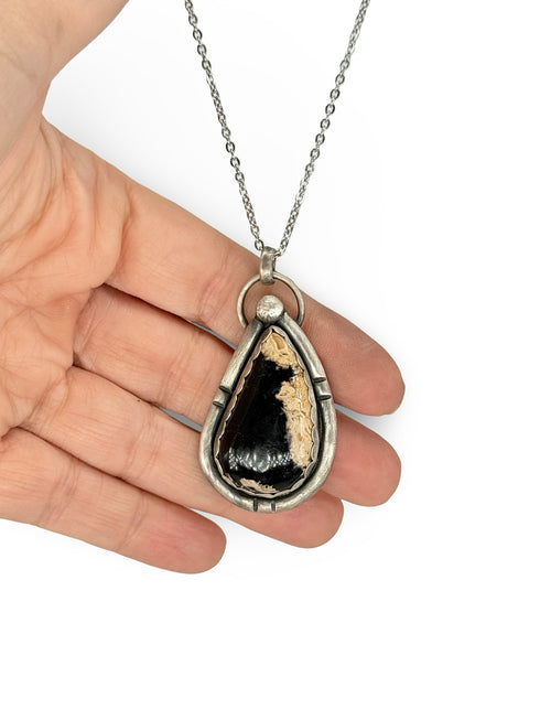 Colgante de Petrified Palm Wood