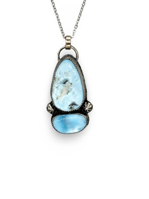Colgante Duo de Plata con Larimar