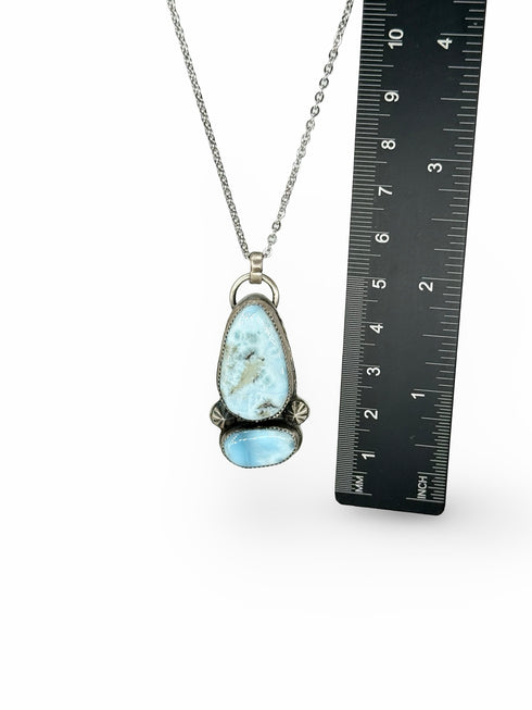 Colgante Duo de Plata con Larimar