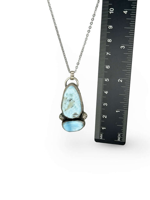 Colgante Duo de Plata con Larimar