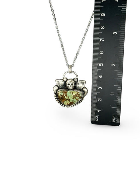 Colgante Calavera y Hojas Turquesa