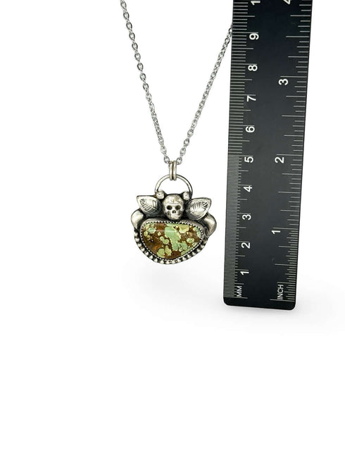 Colgante Calavera y Hojas Turquesa