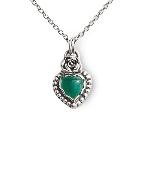 Colgante Corazon Agata Verde