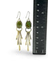 Turquoise Stick Brass Earrings